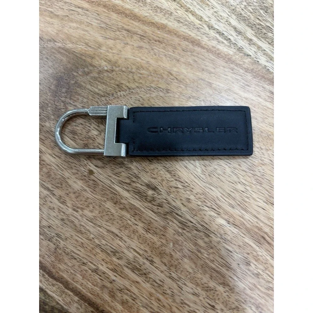 Chrysler Black Leather Keychain